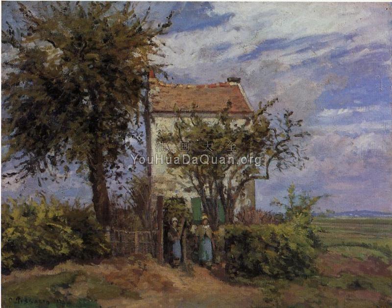 The House in the Fields, Rueil - 卡米耶·毕沙罗